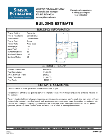 Residential Building Estimate Quote Template