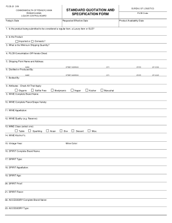 Standard Quotation Form Template