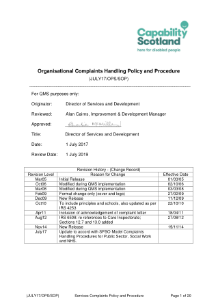 Free Download PDF Books, Basic Charity Complaints Handling Policy Template