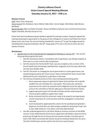 Charity Council Meeting Minutes Template