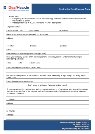 Charity Fundraising Event Proposal Template