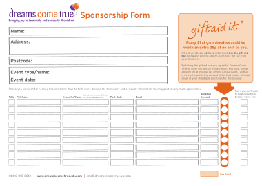 Free Download PDF Books, Charity Sponsorship Form Template
