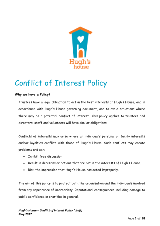 Formal Charity Conflict of Interest Policy Template