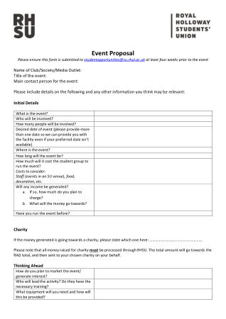 Formal Charity Event Proposal Template