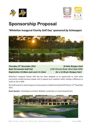 Organisational Charity Event Sponsorship Proposal Template