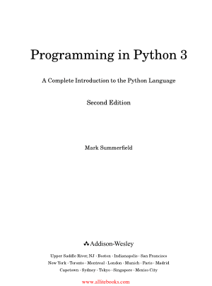 Programming in Python 3 2nd Edition – FreePdfBook