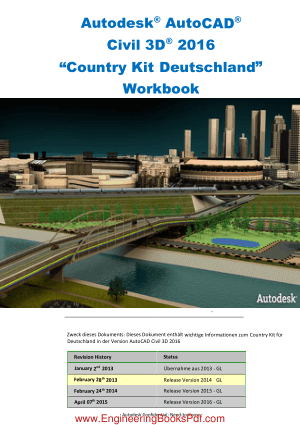 Free Download PDF Books, Autodesk AutoCAD Civil 3D 2016 Country Kit Deutschland Workbook, Best Book to Learn