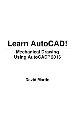 Learn AutoCAD Mechanical Drawing Using AutoCAD 2016 PDF, Learning Free Tutorial