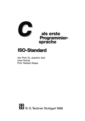 C als erste Programmiersprache ISO Standard – FreePdf-Books.com