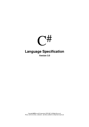 C# Language Specificatio Version 3.0 –, Ebooks Free Download Pdf