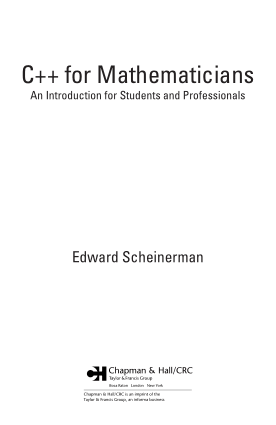C++ for Mathematicians an Introduction for Students and Professionals –, Best Book to Learn
