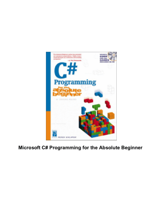 Free Download PDF Books, C# Game Programming For The Absolute Beginner – FreePdf-Books.com