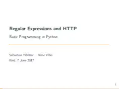 Regular Expressions and HTTP Basic Programming in Python Book Of 2017