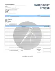 Embroidery Invoice Template Word | Excel | PDF