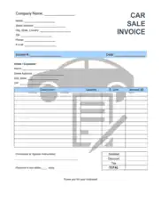 Car Sale Invoice Template Word Excel PDF