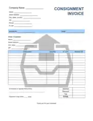 Consignment Invoice Template Word | Excel | PDF