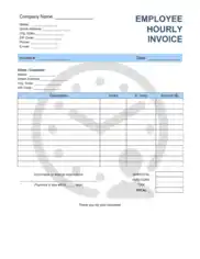 Employee Hourly Invoice Template Word | Excel | PDF