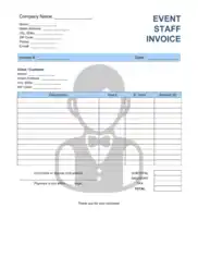 Free Download PDF Books, Event Staff Invoice Template Word | Excel | PDF