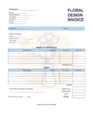 Free Download PDF Books, Floral Design Invoice Template Word | Excel | PDF