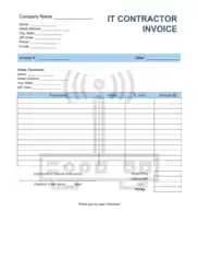 IT Contractor Invoice Template Word | Excel | PDF