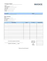 Labor Invoice Template Word | Excel | PDF