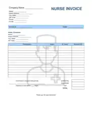 Nurse Invoice Template Word | Excel | PDF