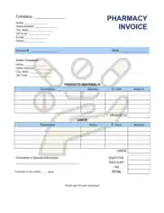 Pharmacy Invoice Template Word | Excel | PDF