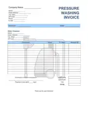 Pressure Washing Invoice Template Word | Excel | PDF