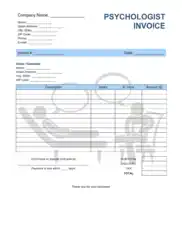 Psychologist Invoice Template Word | Excel | PDF