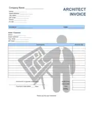 Simple Architect Invoice Template Word | Excel | PDF