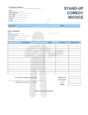 Stand Up Comedy Invoice Template Word | Excel | PDF