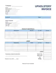 Free Download PDF Books, Upholstery Invoice Template Word | Excel | PDF