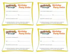 Free Download PDF Books, Gatti Town Birthday Party Invitation Template Word | PDF