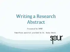 Writing Research Abstract Powerpoint Presentation Template PPT