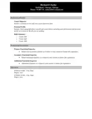 Sample Accountant Resume Template Word | PDF