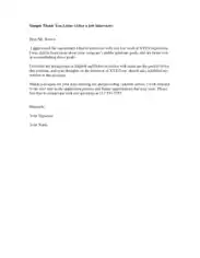 Thank-You Letter After Job Interview Sample Template