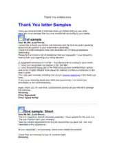 Free Download PDF Books, 9 Sample Thank You Letters Format Template PDF | Word