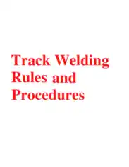 Track Welding Rules And Procedures