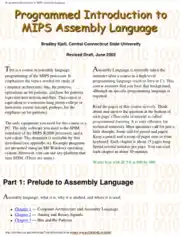 Programmer introduction to MIPS assembly language