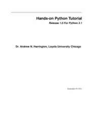 Hands on Python Tutorial