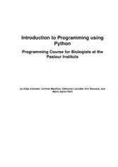Introduction to Programmingusing Python Programming Course for Biologistsat the Pasteur Institute