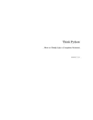 Think Python An Introduction to Software Design How To Think Like A Computer Scientist