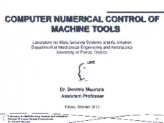 Computer Numerical Control Machine Tools