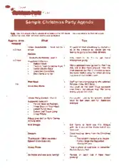 Free Download PDF Books, Christmas Party Agenda Template
