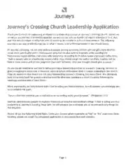Church Leadership Application Form Template