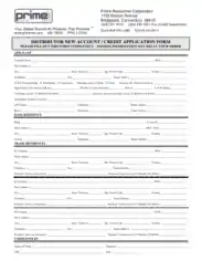 Distributor Credit Application Form Template