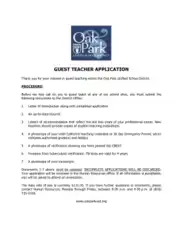 Free Download PDF Books, Guest Teacher Application Form Template