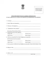 Police Clearance Application Form Template