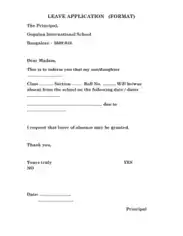 Free Download PDF Books, School Leave Application Form Template