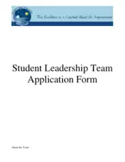 Student Leadership Application Form Template